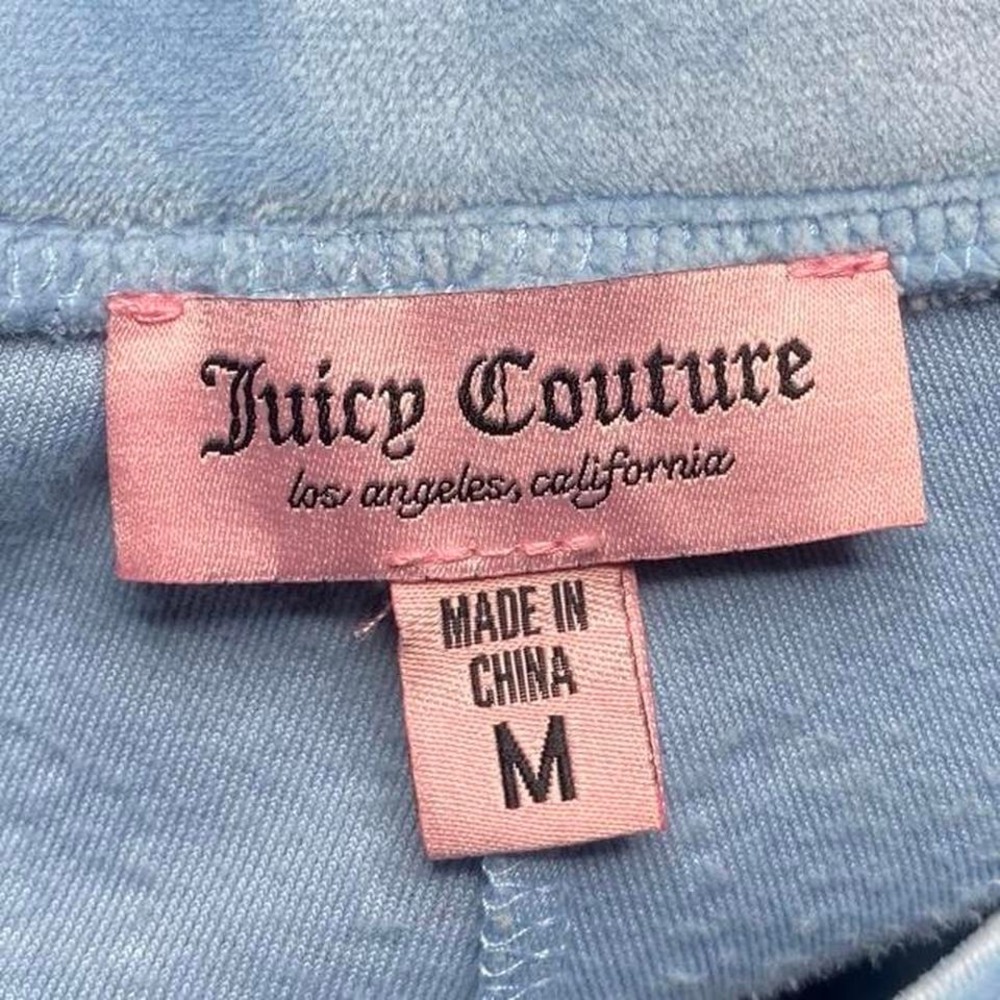 Women's Juicy Couture velour baby blue pants - Picture 8 of 8